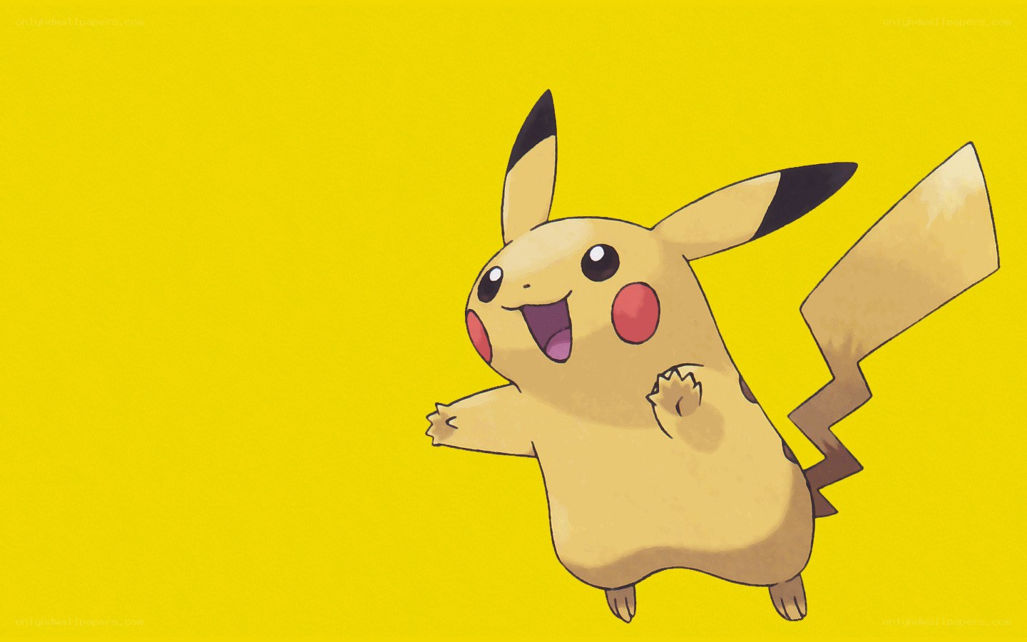 Pikachu jumping happily