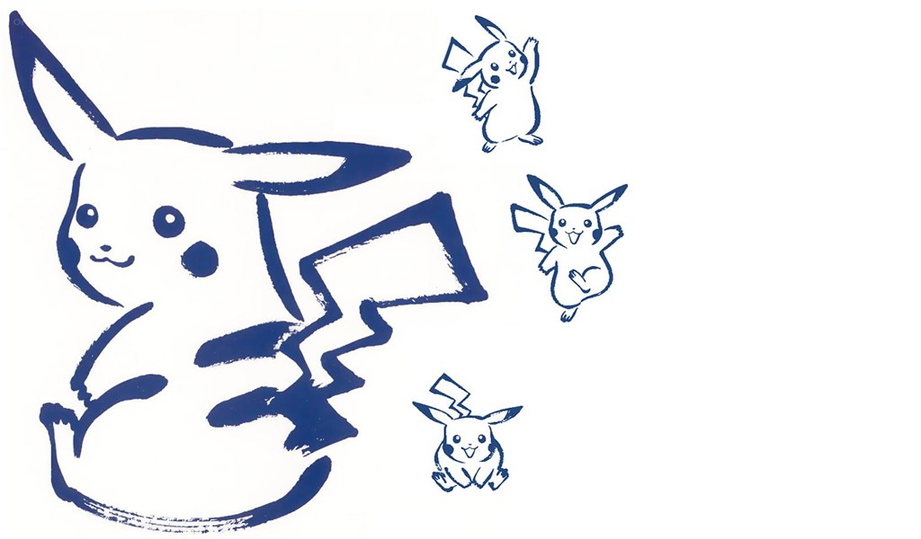 Pikachu line art illustration
