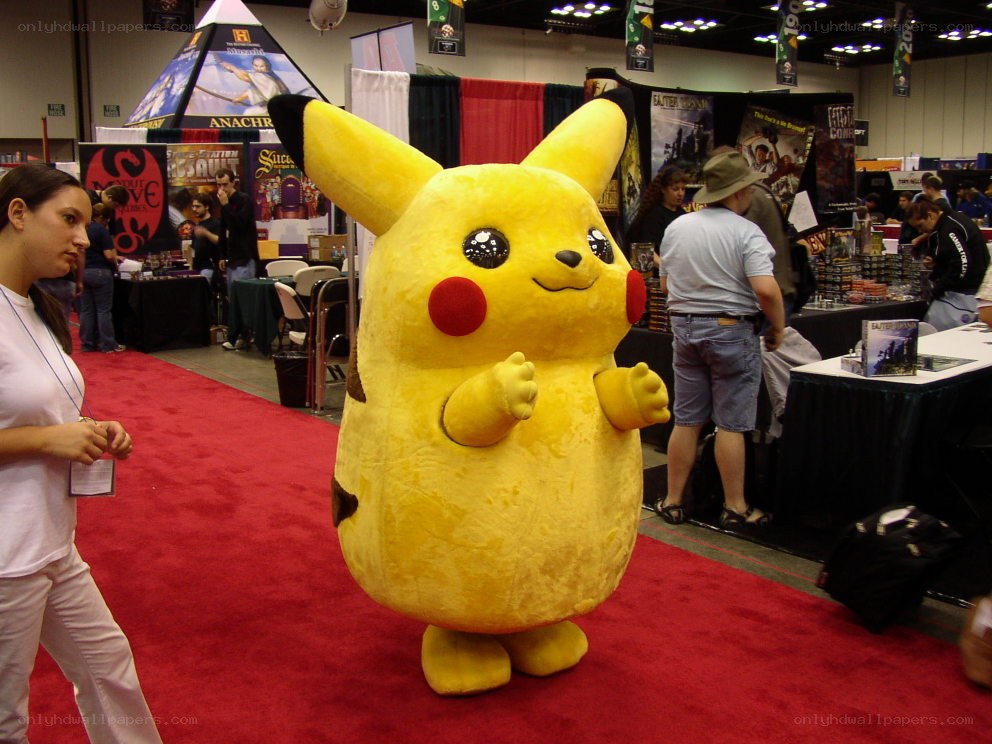 Pikachu mascot at convention