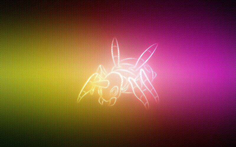 Pikachu neon outline