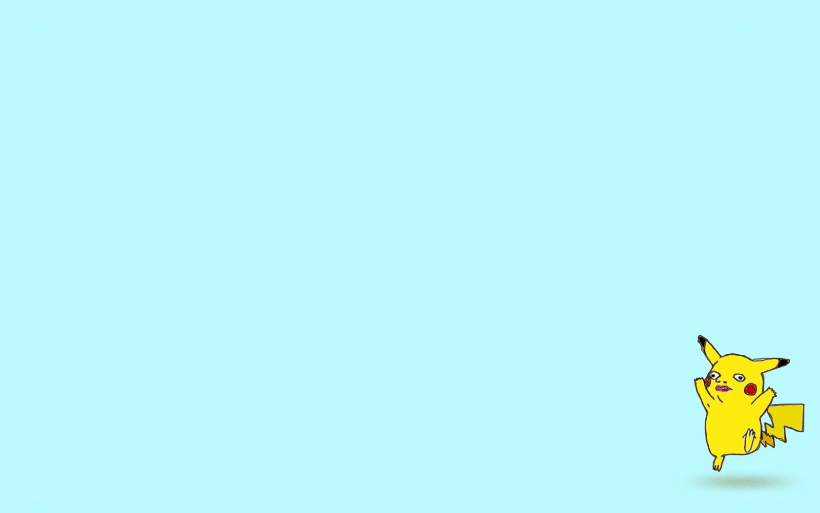Pikachu on a blue background