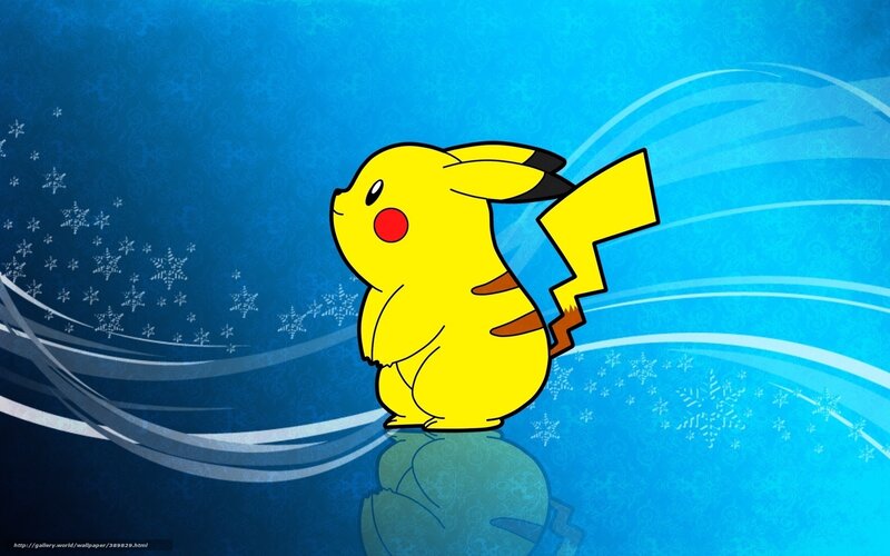 Pikachu on a blue background