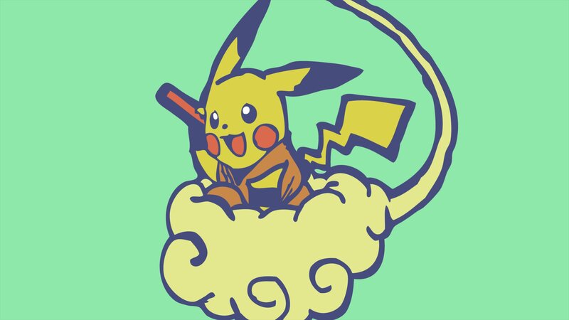 Pikachu on a Cloud — Green