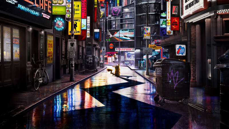 Pikachu on Wet Street
