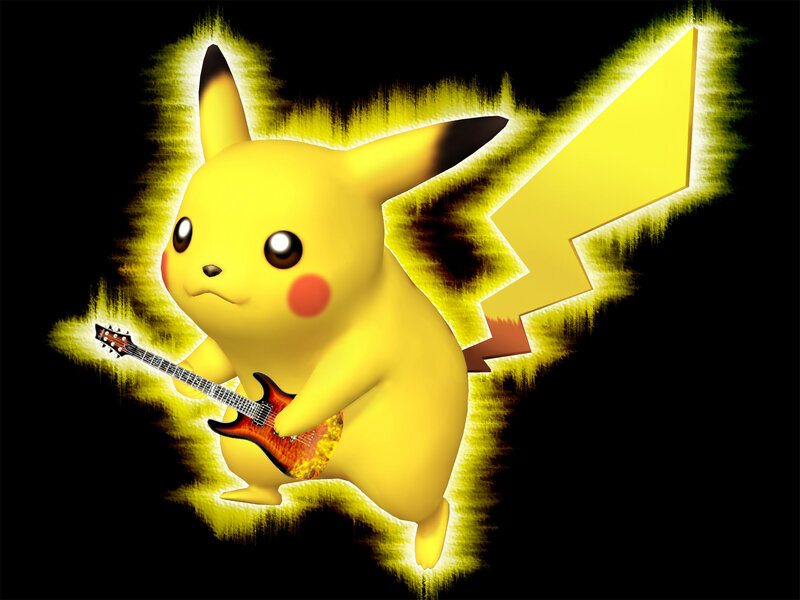 Pikachu playing guitar