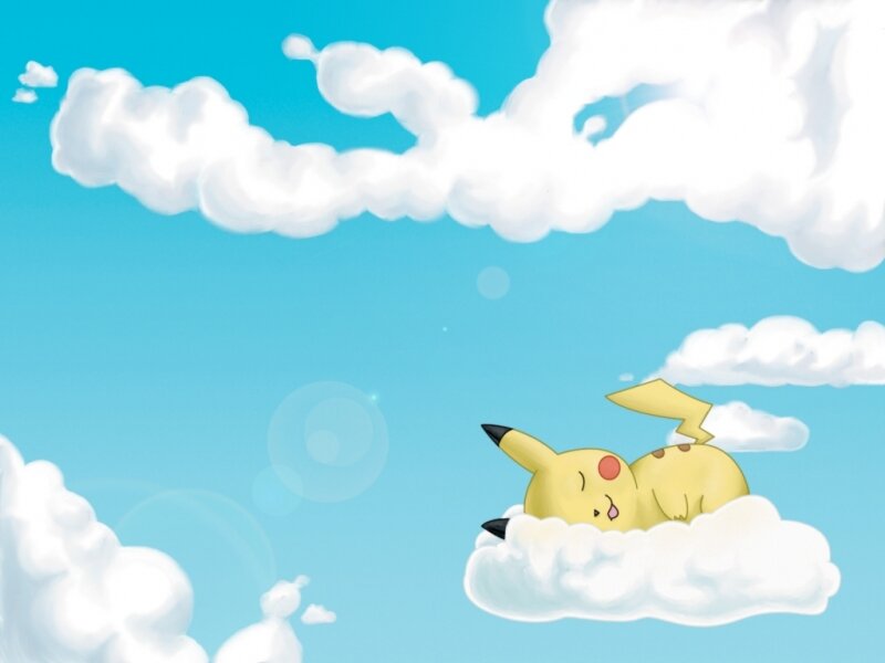 Pikachu Sleeping on Cloud