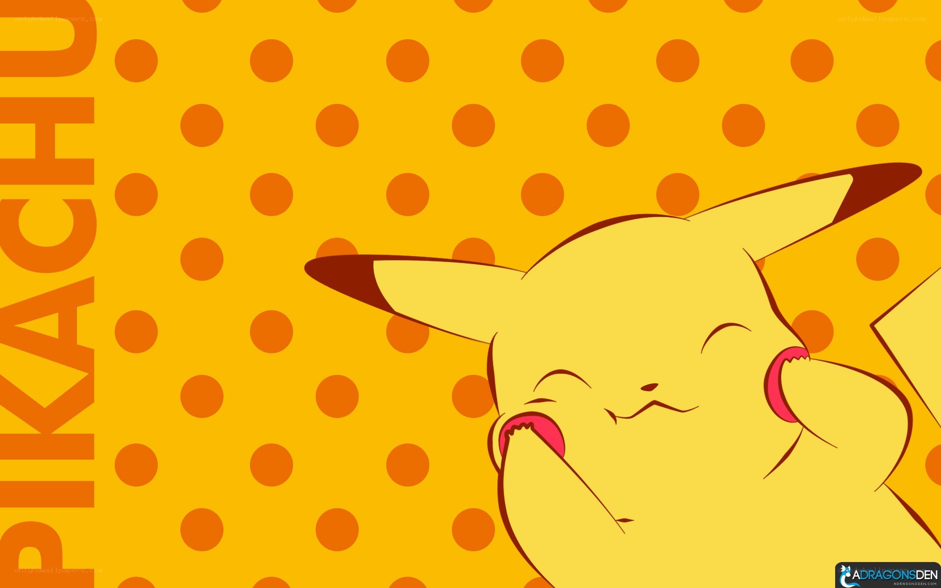 Pikachu sleeping on polka dots