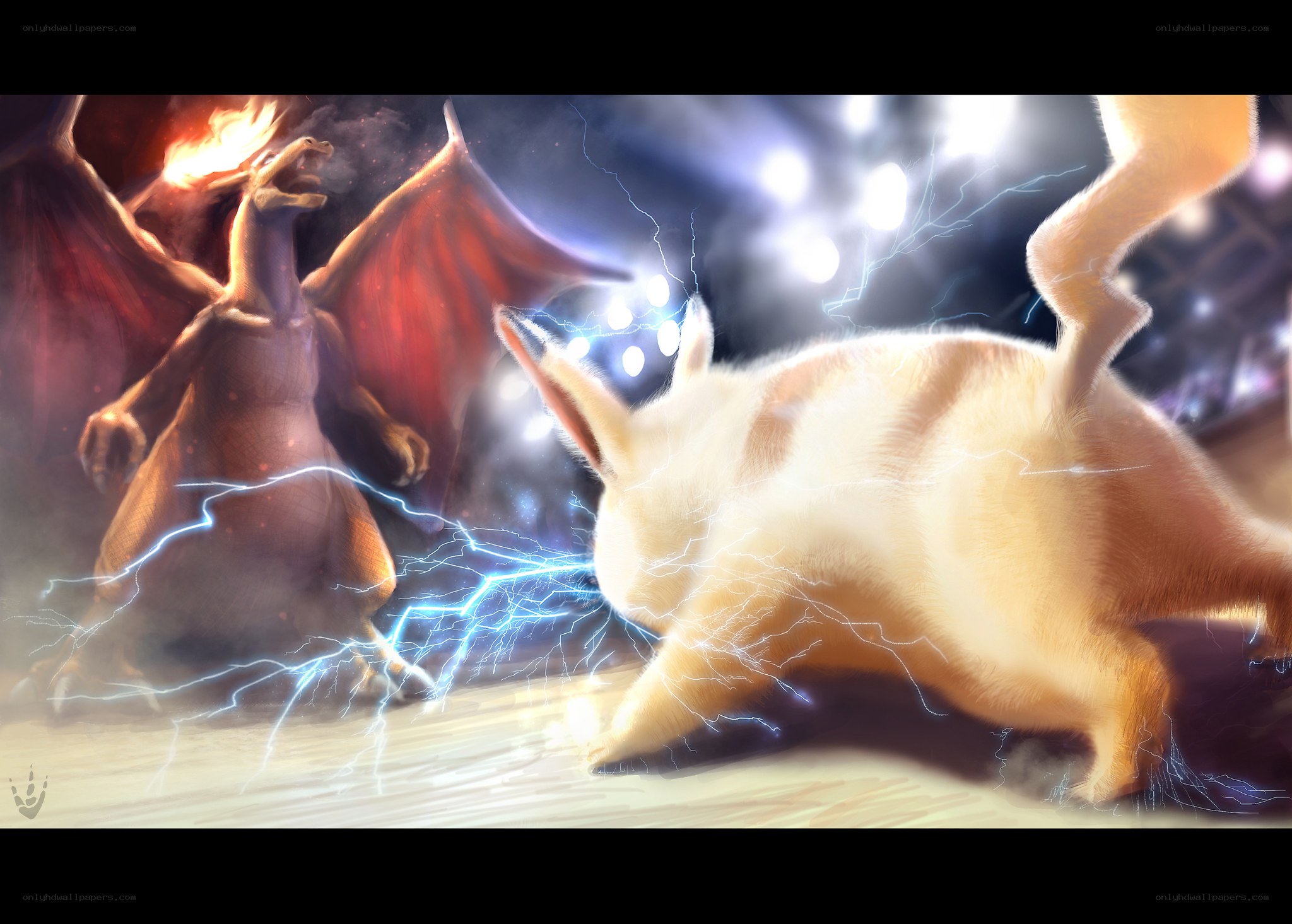 Pikachu vs Charizard battle
