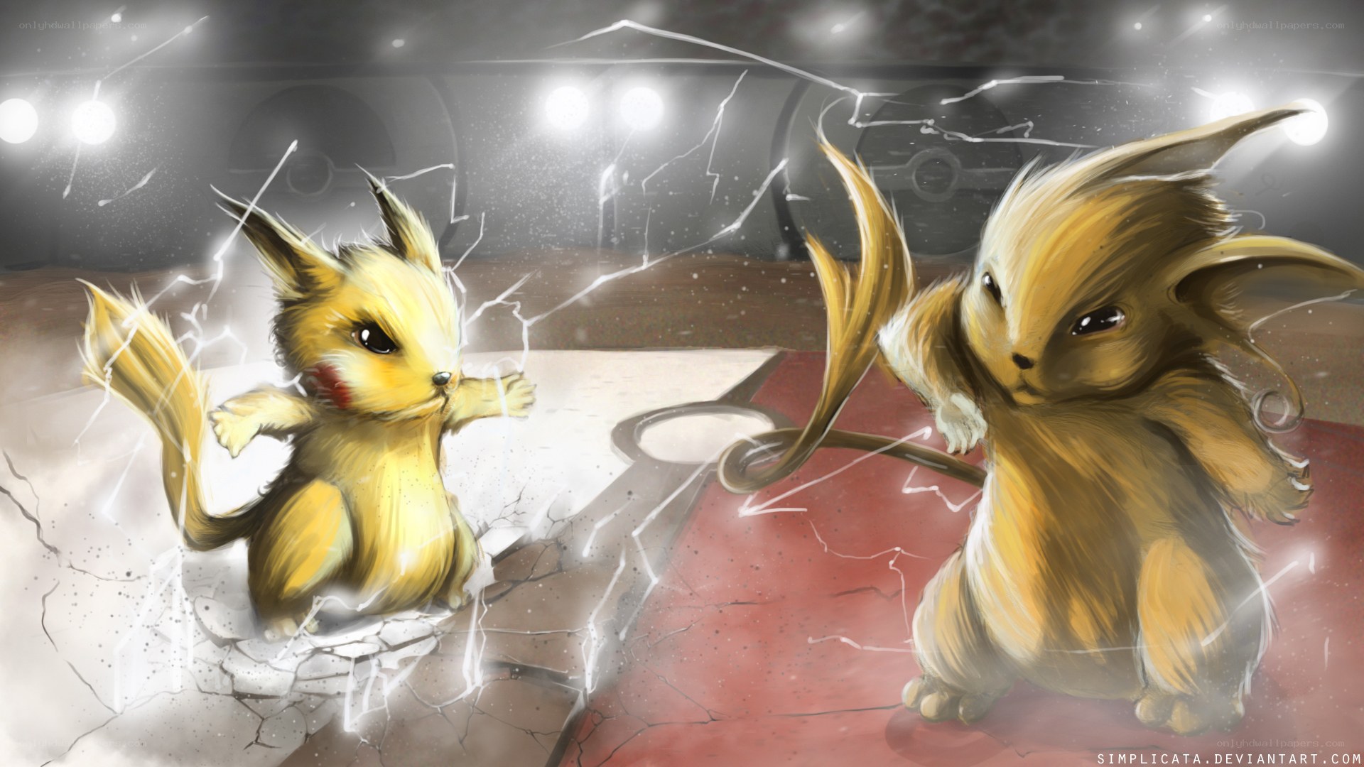 Pikachu vs Raichu battle