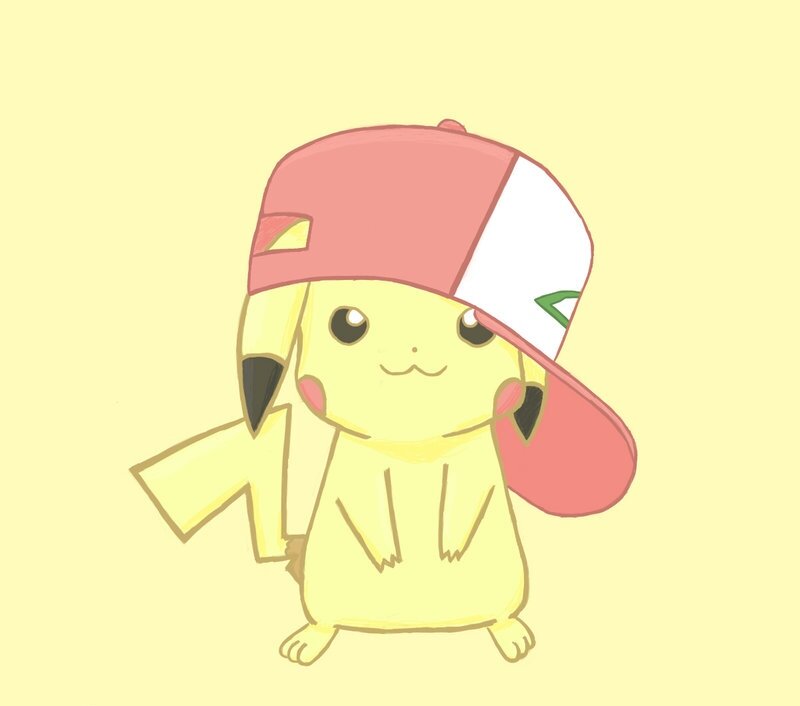 Pikachu Wearing Cap — Yellow, Playful