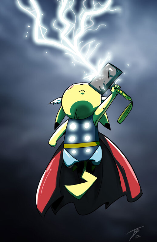 Pikachu Wielding Hammer