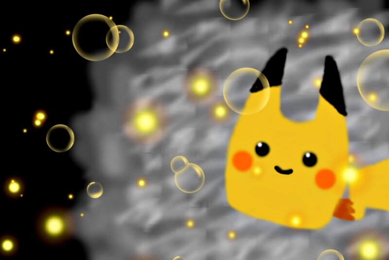Pikachu with Bubbles — Yellow