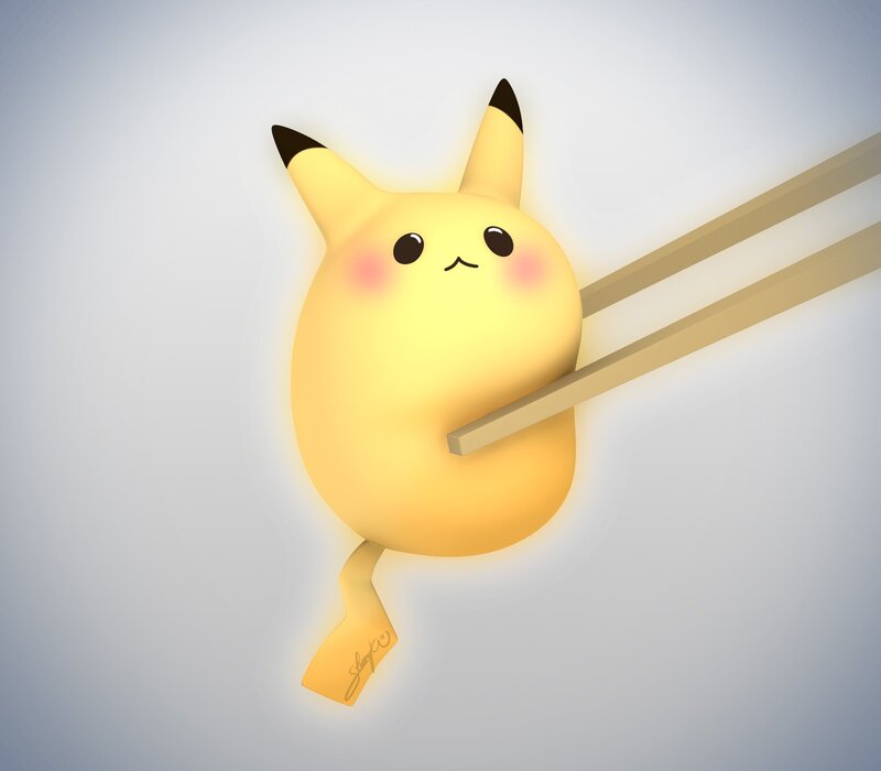 Pikachu with Chopsticks