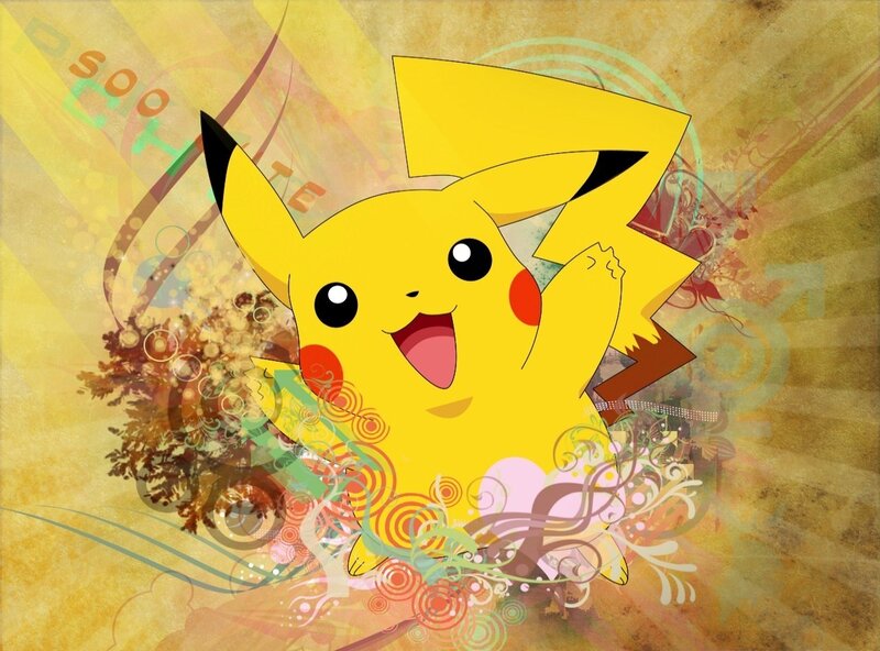 Pikachu with colorful background