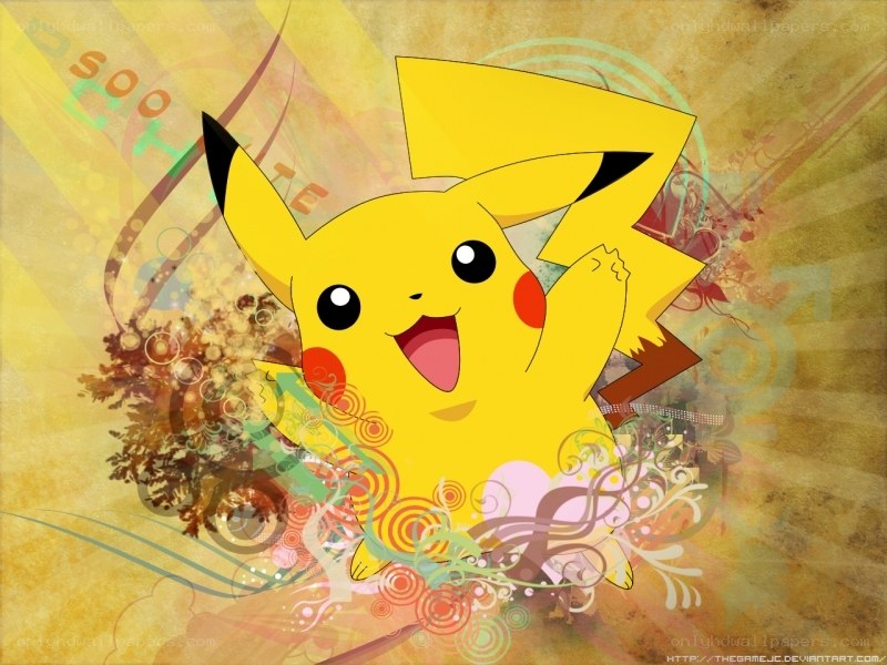 Pikachu with colorful background