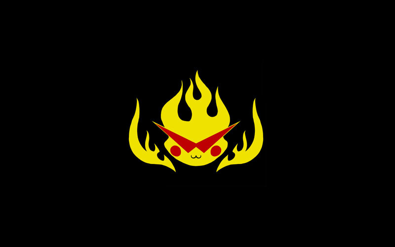 Pikachu with flames