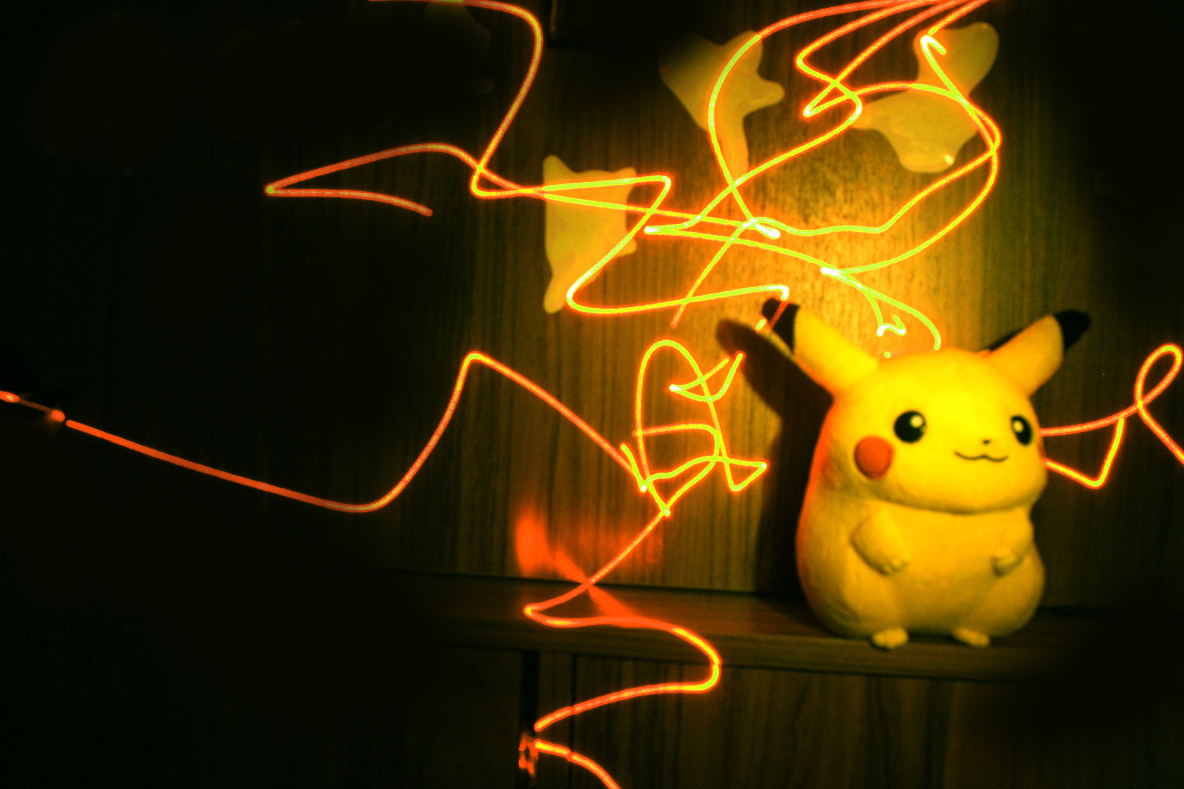 Pikachu with light painting