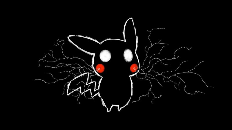 Pikachu with Lightning — Black