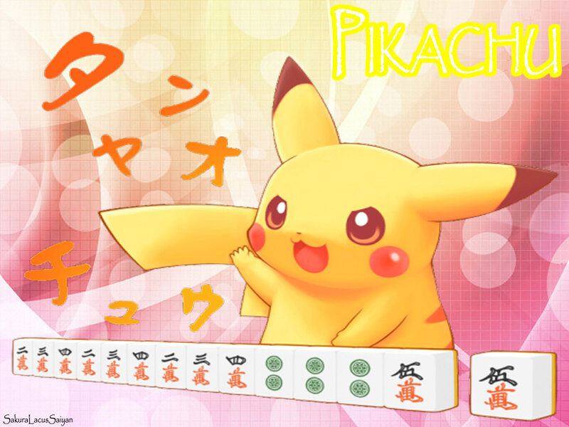 Pikachu with Mahjong Tiles