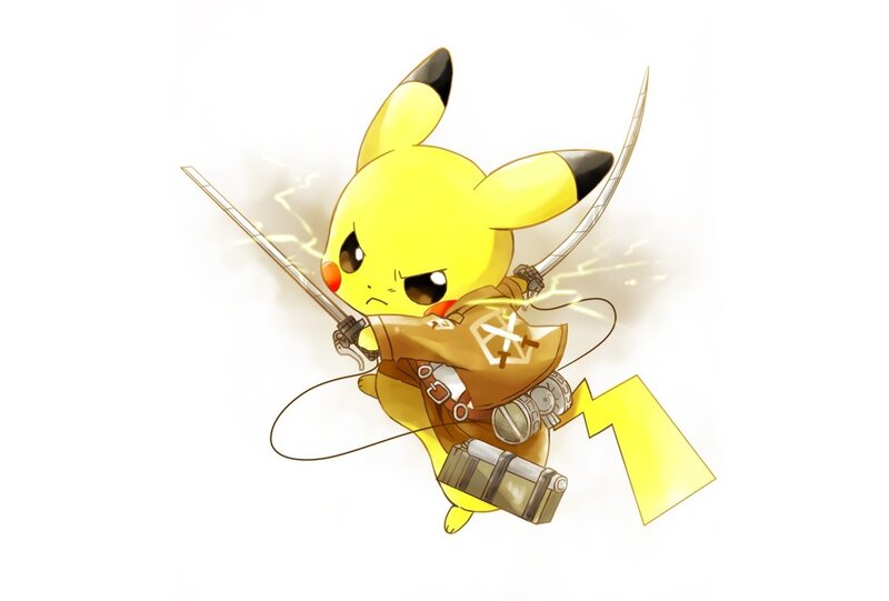 Pikachu with Swords — Yellow