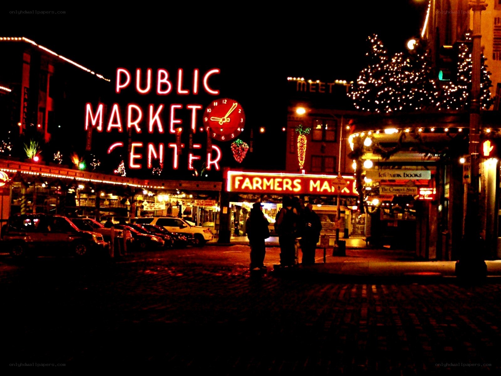 Pike Place Market at night