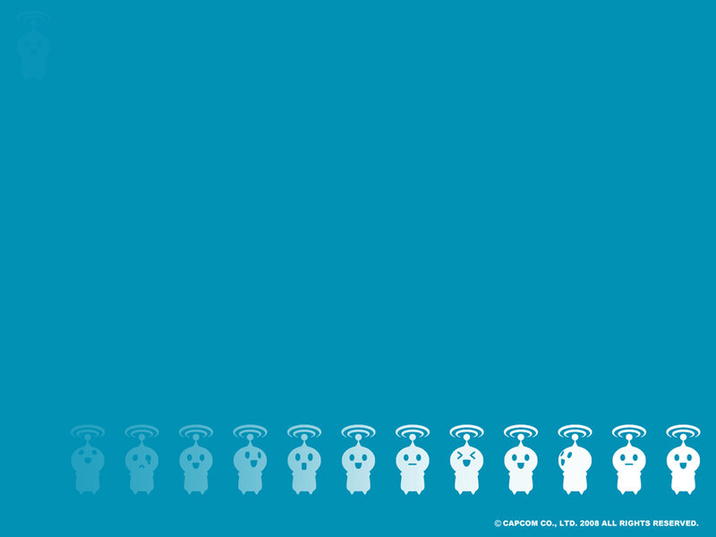 Pikmin characters on blue background