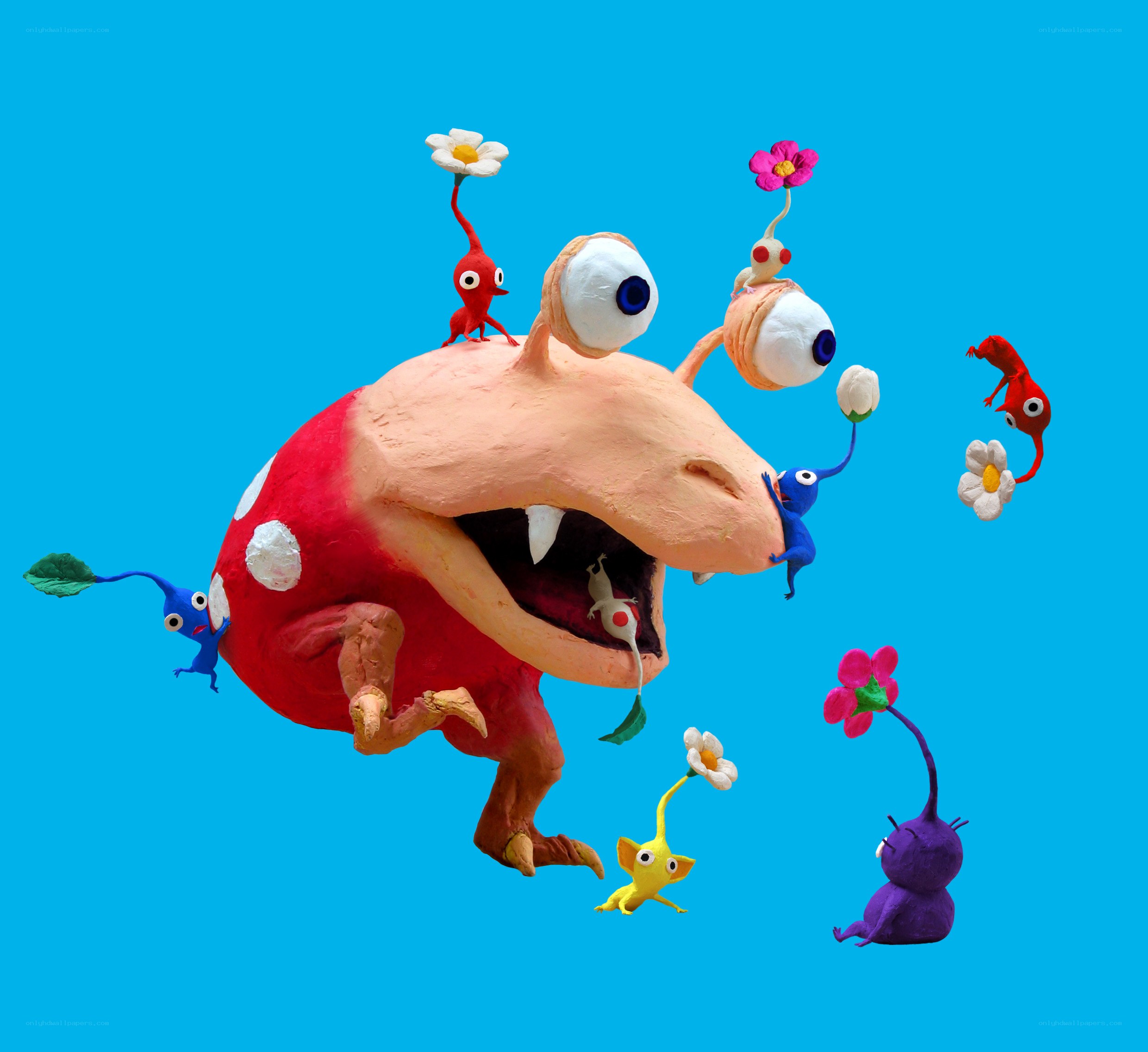Pikmin characters with boss