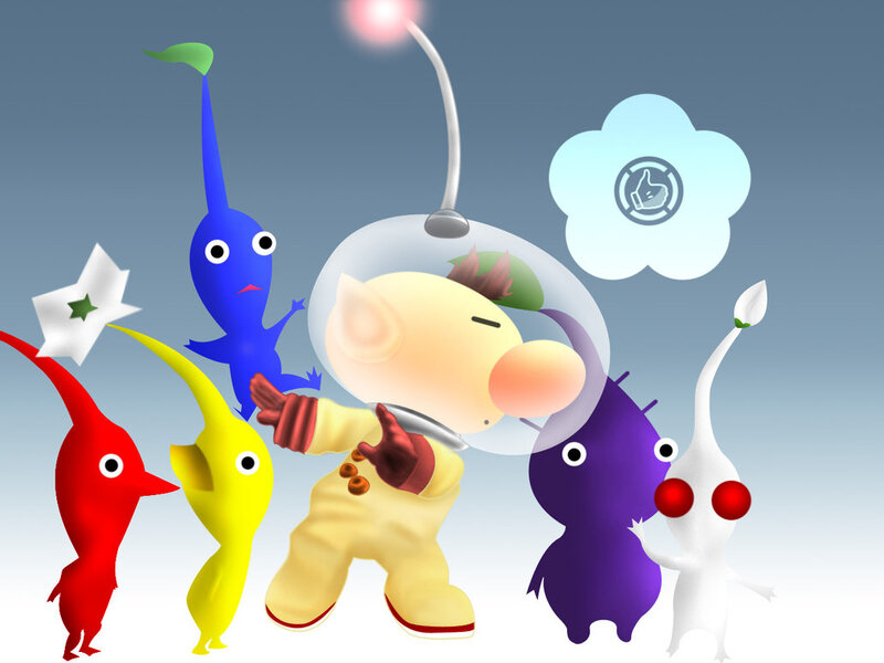 Pikmin Characters with Olimar — Yellow, Playful