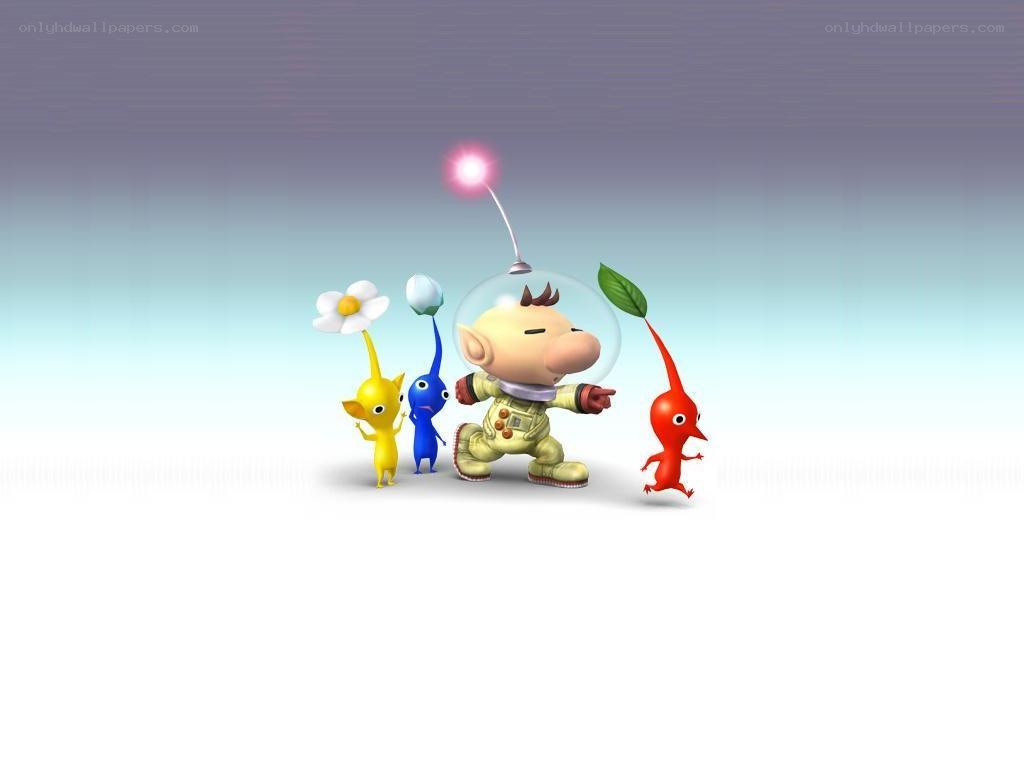 Pikmin characters with Olimar