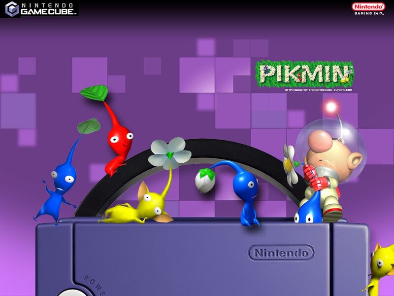Pikmin game art with characters