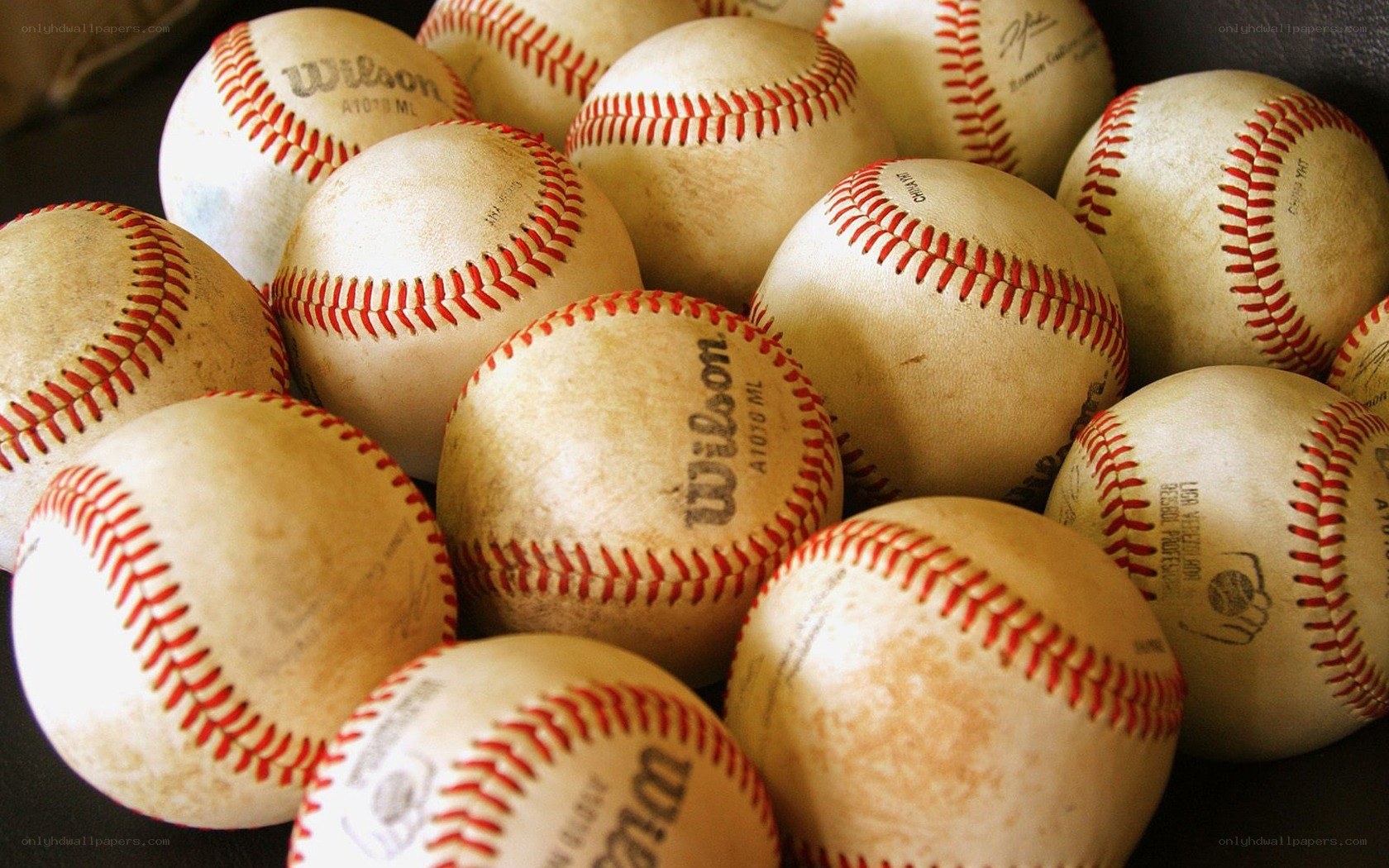 pile of baseballs