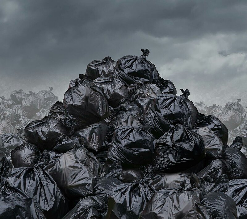 Pile of Black Trash Bags