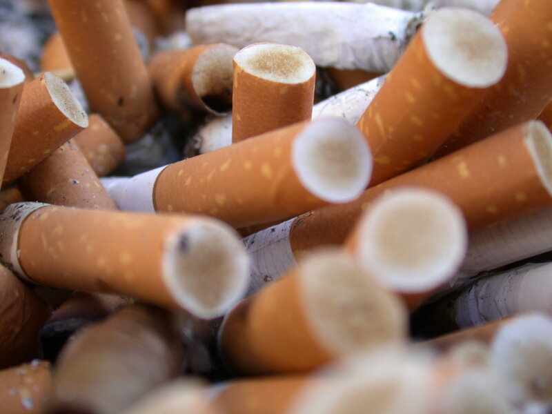 pile of cigarette butts