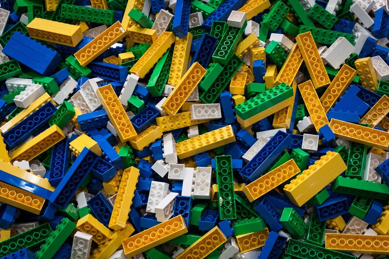 Pile of Colorful Lego Bricks — Yellow