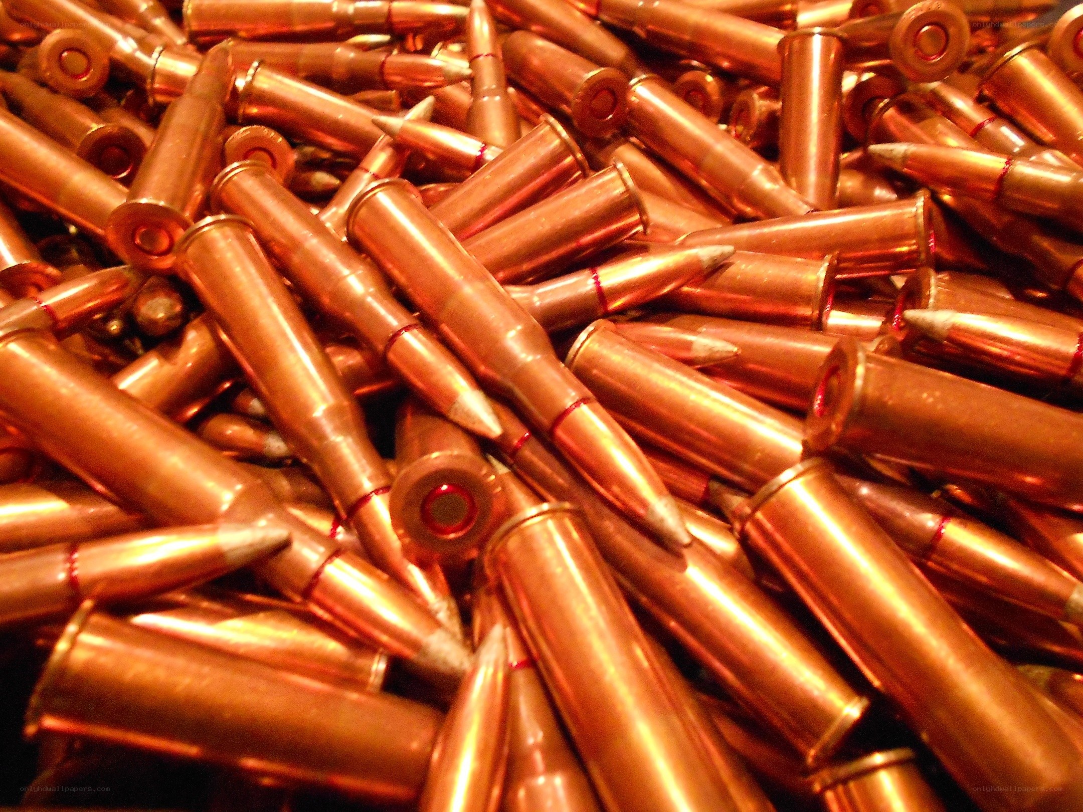 pile of copper bullets