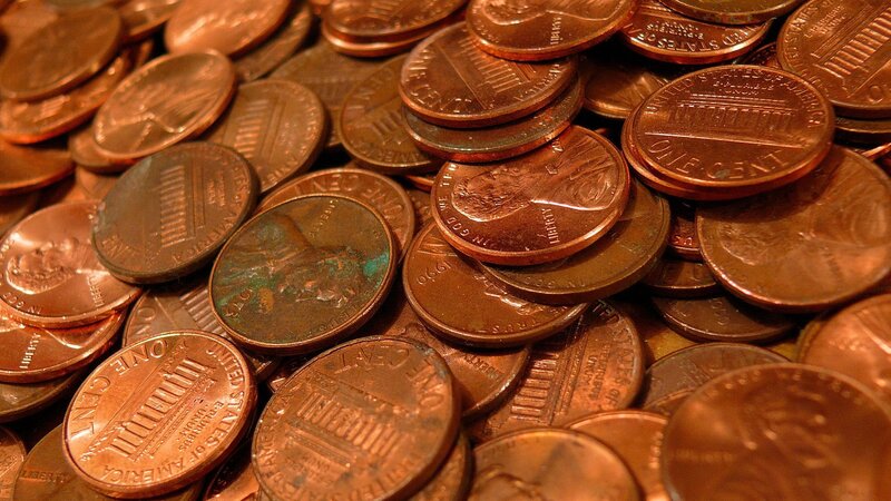 pile of copper pennies