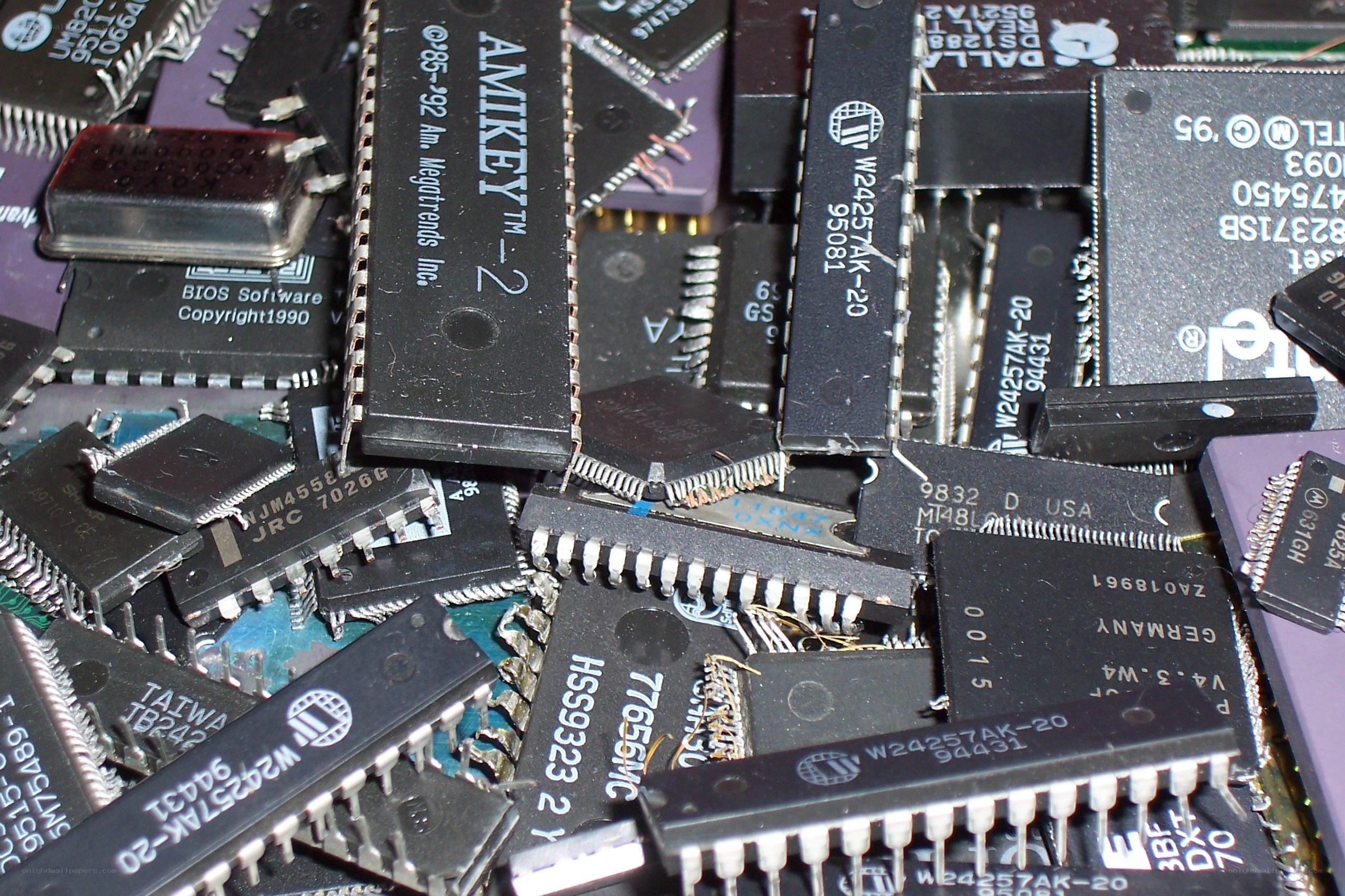 pile of electronic chips
