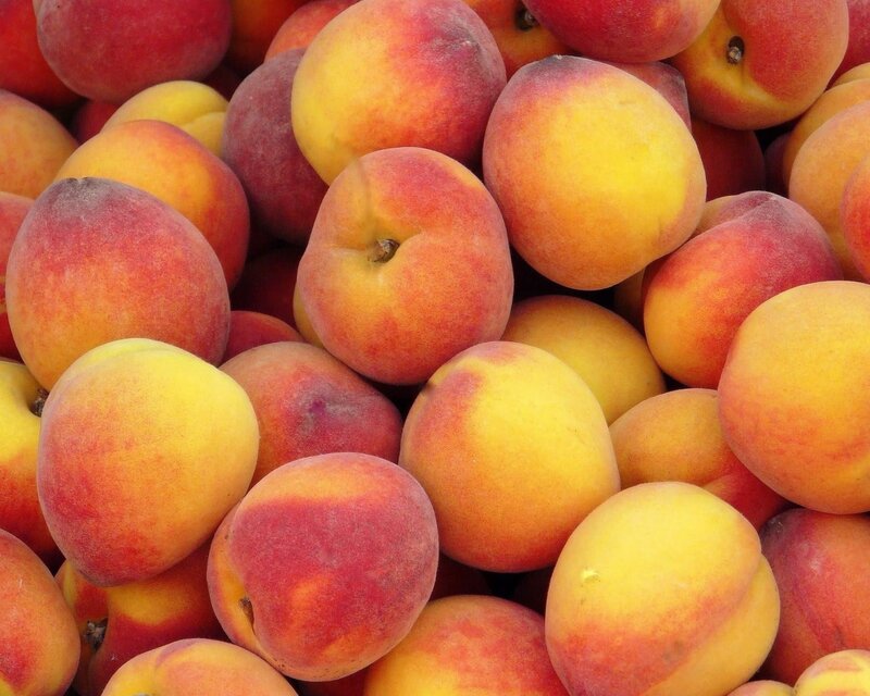 Pile of Fresh Peaches — Yellow