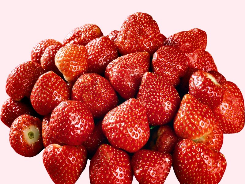 Pile of Fresh Strawberries — Red, Photograph, Red Fruit