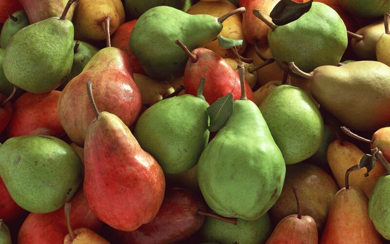 Pile of Green and Red Pears