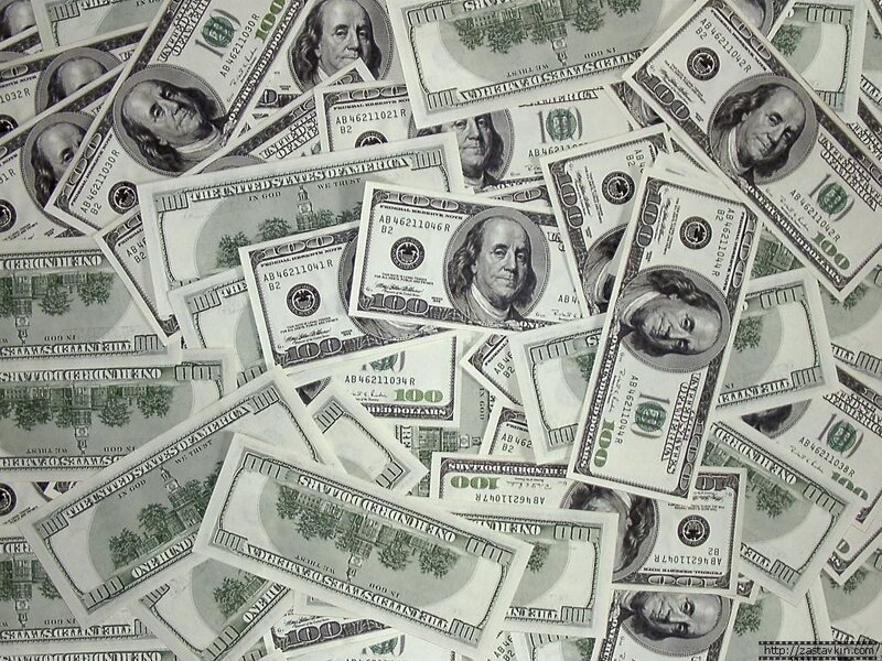 Pile of Hundred-dollar Bills — Green, Neutral, Photograph, Money, Paper Currency