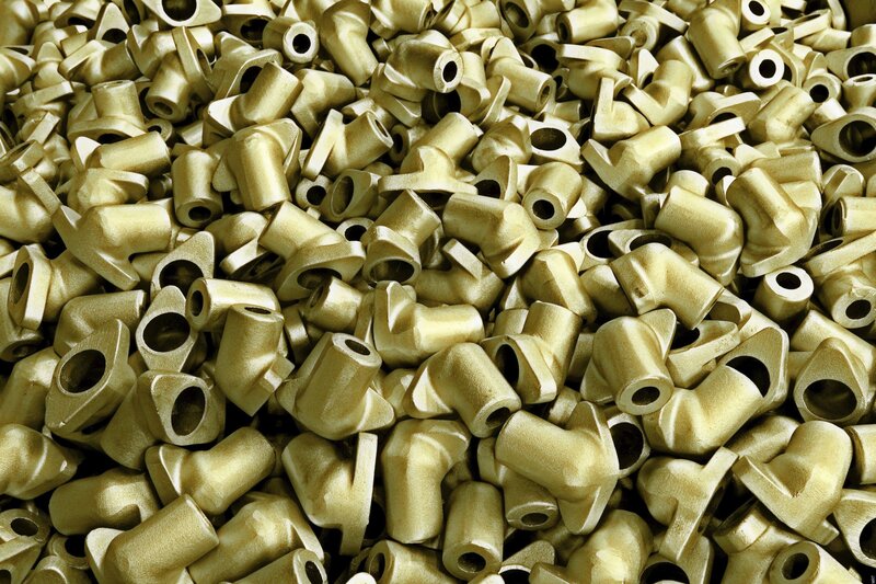 Pile of metal casting parts