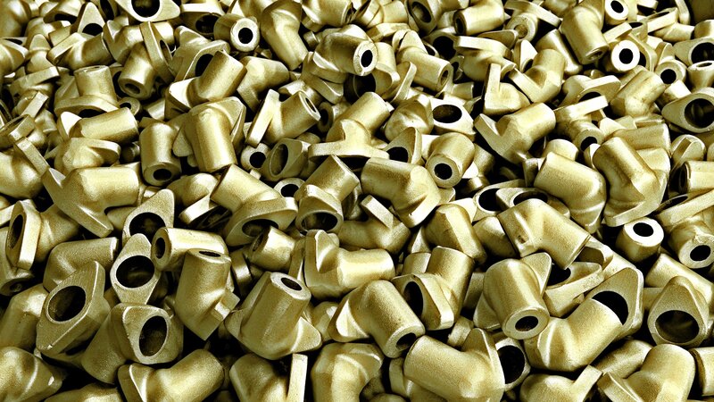 Pile of metal casting parts
