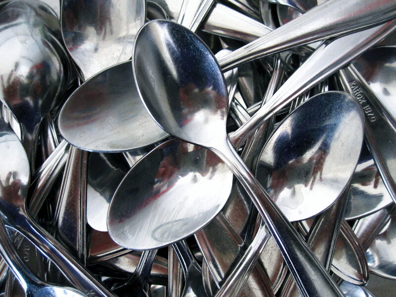 Pile of Metal Spoons