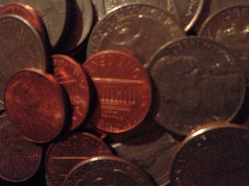 Pile of Mixed Coins — Brown