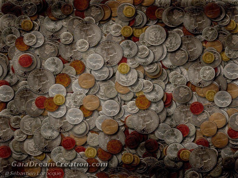 Pile of Mixed Coins — Silver
