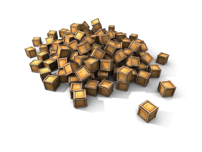 pile of mystery boxes