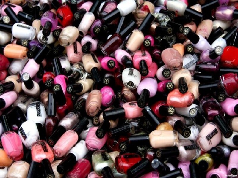 Pile of Nail Polish Bottles