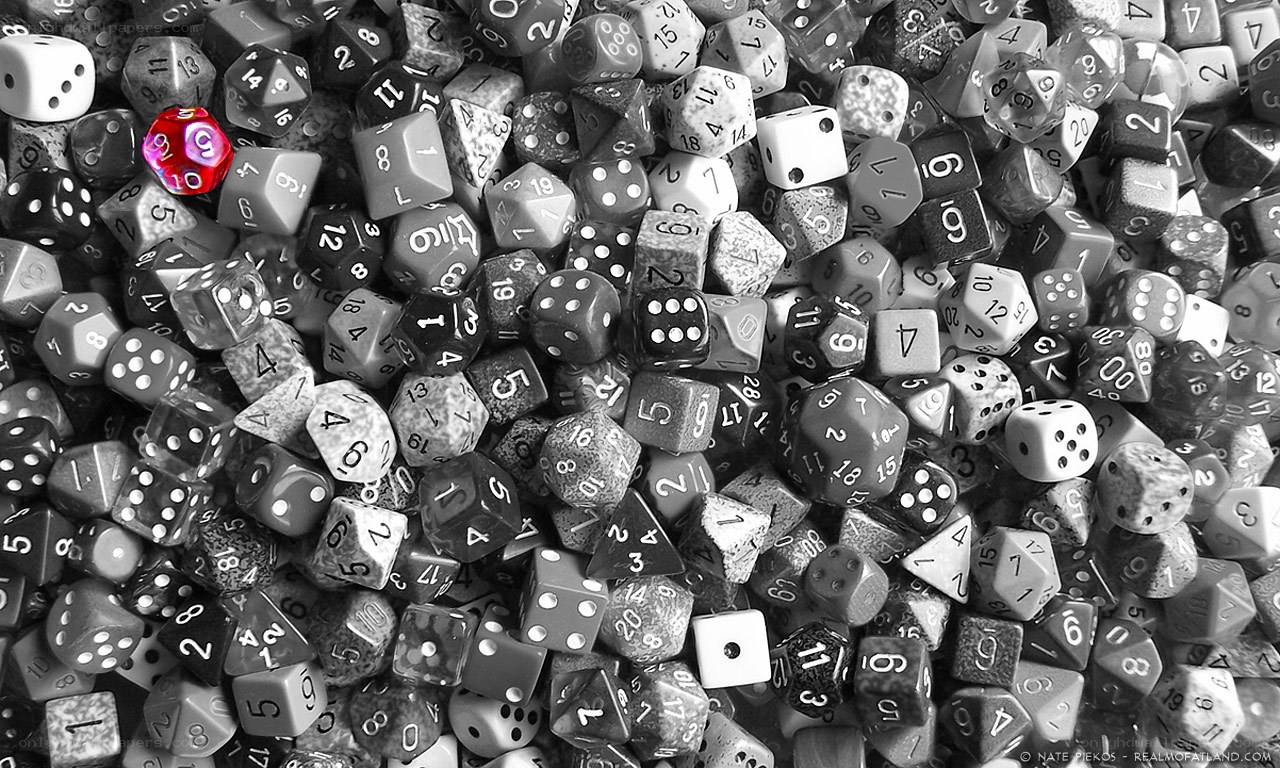 pile of polyhedral dice