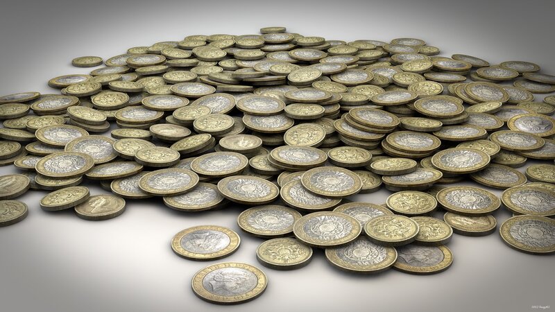 pile of pound coins